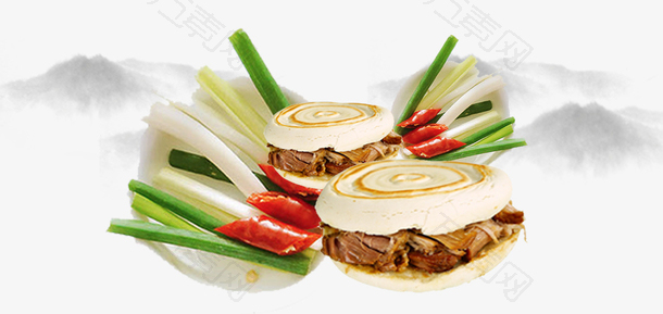 肉夹馍辣椒小葱