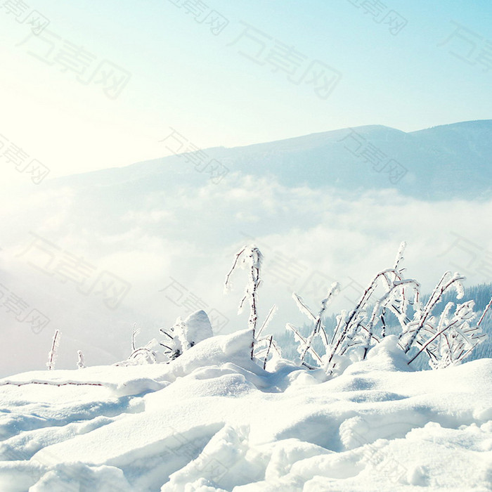 清新冰山背景