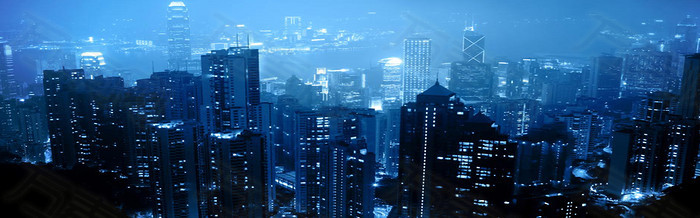 蓝色深邃夜景海报背景