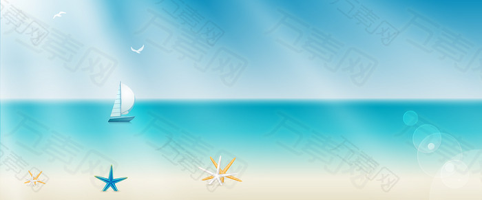 宁静海洋帆船背景