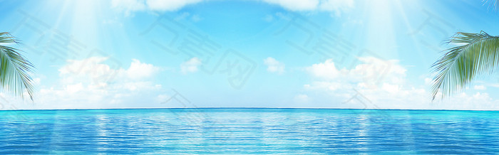 海边暑期背景banner