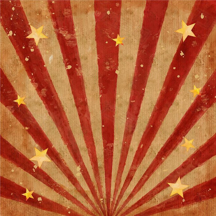 手绘红黄条纹星形背景