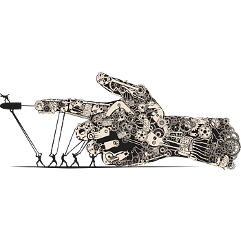 矢量卡通机械手