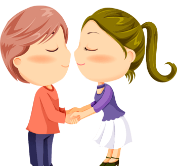 亲吻的卡通情侣