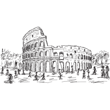 矢量手绘古罗马竞技场