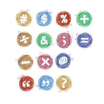 彩色卡通矢量符号