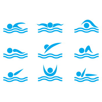 手绘游泳矢量素材