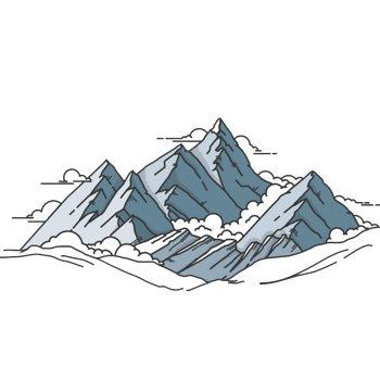 卡通山脉云朵素材