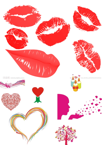 唇印爱心素材