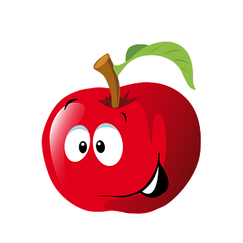 卡通高兴的苹果水果素材