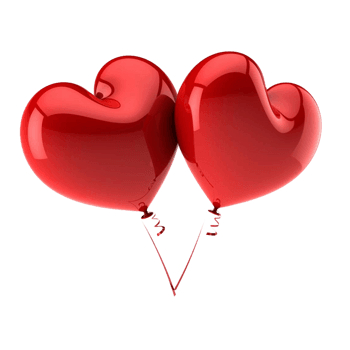 红色心形气球