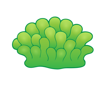 绿色海藻卡通海底世界素材