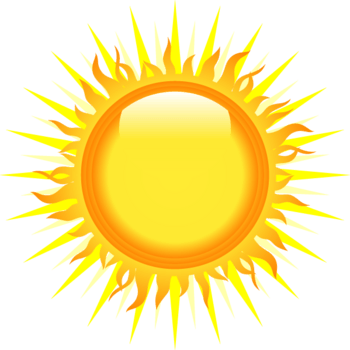 手绘黄色太阳图案