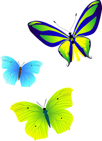 绿蓝彩色蝴蝶飞舞矢量素材唯美