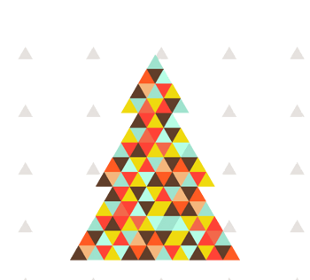 缤纷三角格纹圣诞树素材