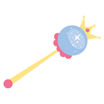 蓝色黄色可爱魔法棒