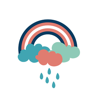 雨过天晴出彩虹卡通素材