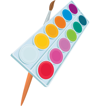 手绘颜料画笔png元素素材图片下载-万素网