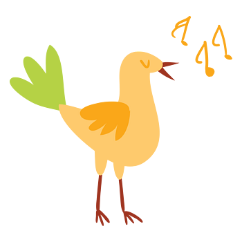 卡通手绘唱歌的小鸡