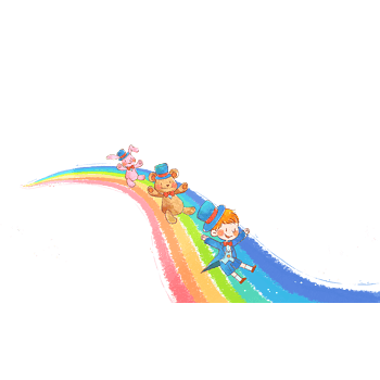 彩虹滑梯 简笔画图片