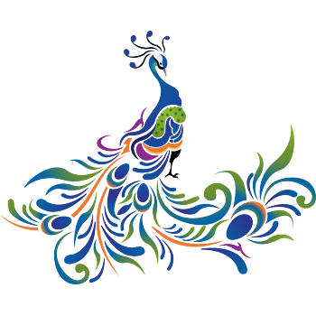 矢量蓝色卡通孔雀