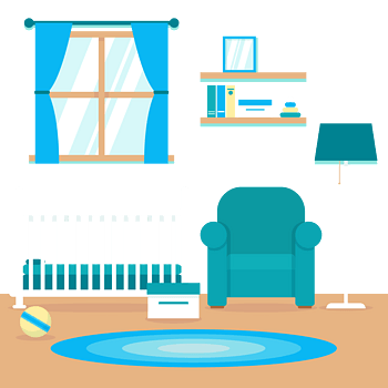 矢量整洁的婴儿房