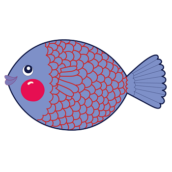 矢量蓝色厚唇海鱼