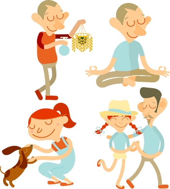 矢量卡通素材小人休闲慢生活素材