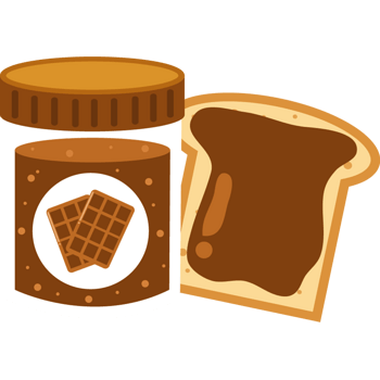 矢量巧克力酱和面包