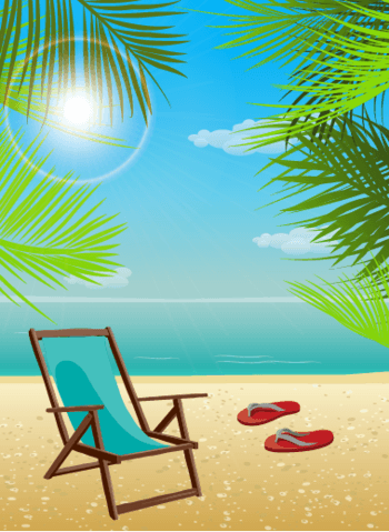 海边的美景矢量图