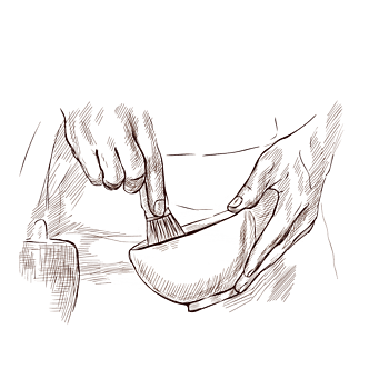 矢量铅绘打鸡蛋做饭