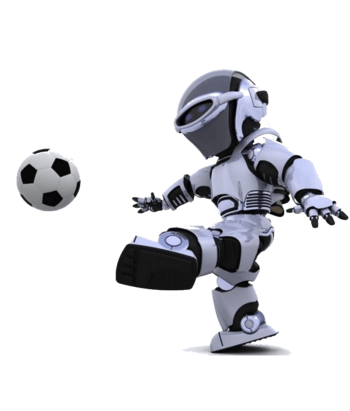 一个踢足球队机器人