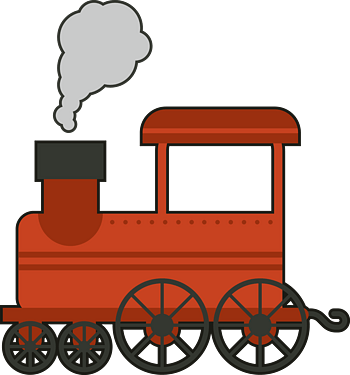 矢量多色三节火车头图案png元素素材图片下载-万素网