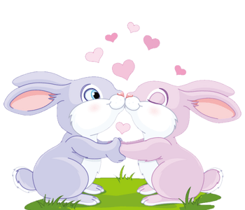 两只兔子亲吻图片图片