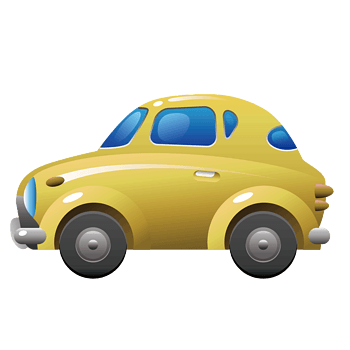 矢量黄色卡通小汽车老爷车