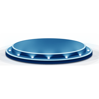 蓝色圆形卡通舞台海报背景