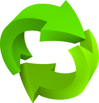 循环利用绿色箭头矢量图