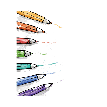 卡通手绘彩色铅笔