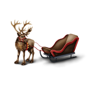 圣诞节麋鹿雪橇车