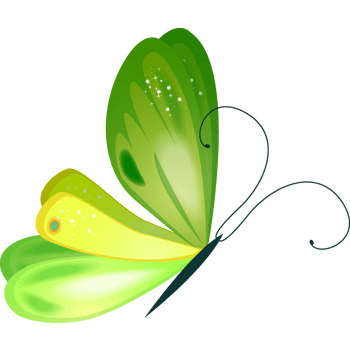 卡通清新绿色蝴蝶
