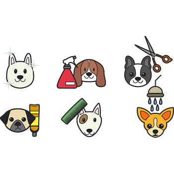 矢量图宠物美容