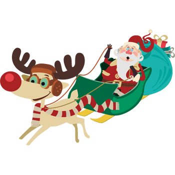 圣诞老人和麋鹿