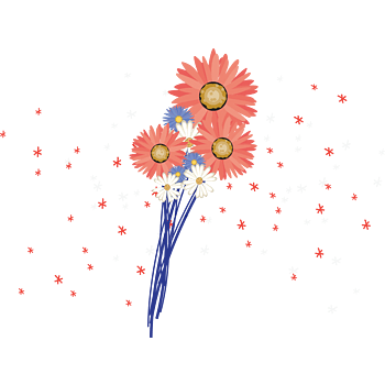 红色菊花矢量图