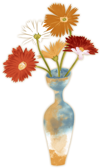 花瓶图案手绘简易彩色图片