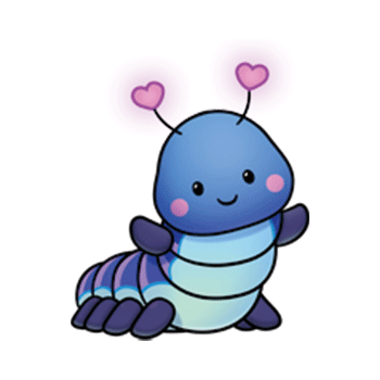 蓝色可爱毛毛虫