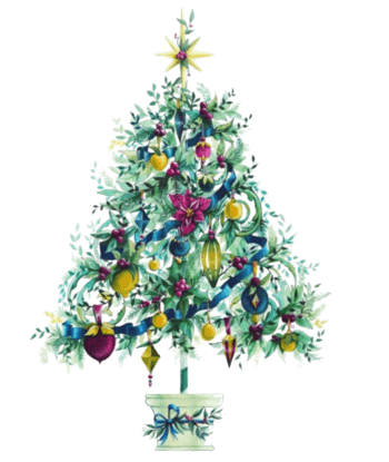 卡通彩色圣诞树装饰