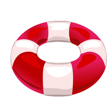 卡通版红白色救生圈