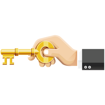 财富投资金色钥匙创意图