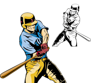 漫画风格棒球运动矢量素材