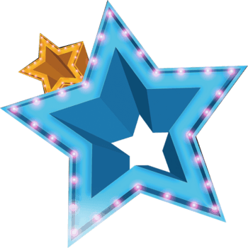 两颗星星霓虹灯卡通装饰元素